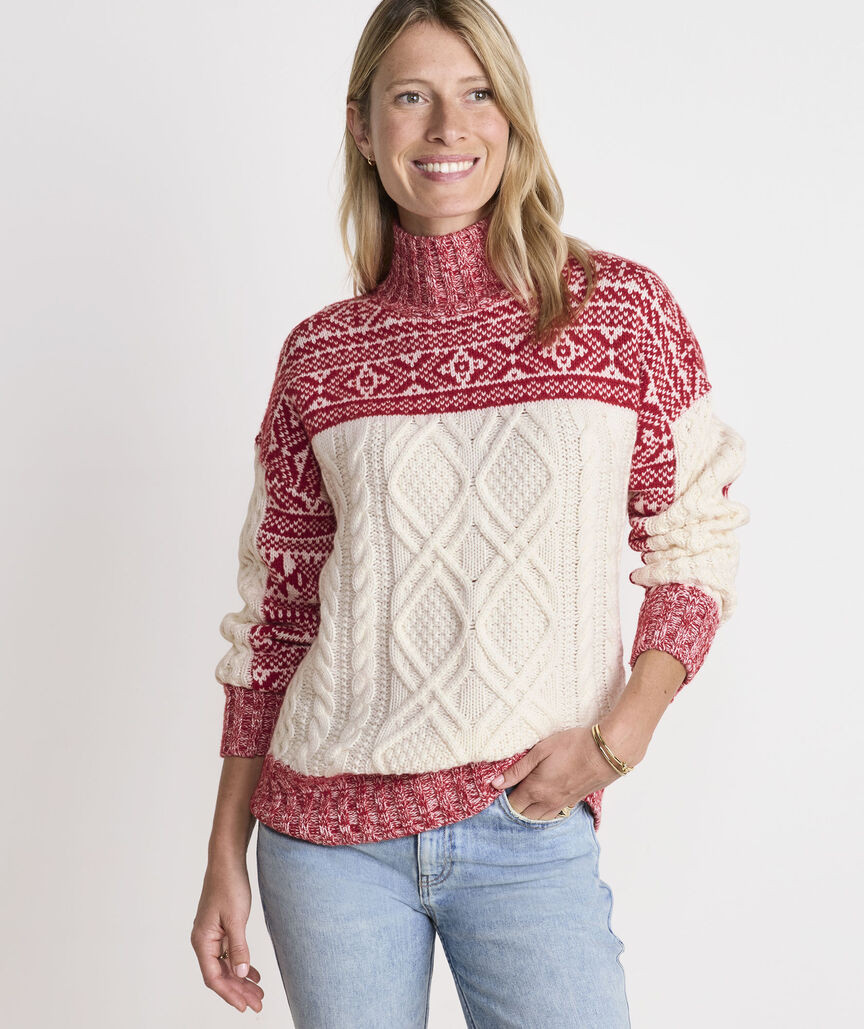 Fair Isle Fisherman Mockneck Sweater | vineyard vines