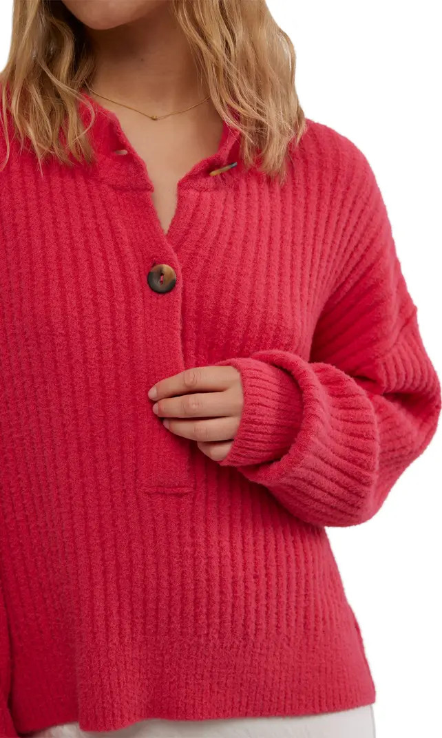 Cocoa Rib Henley Sweater | Nordstrom Rack