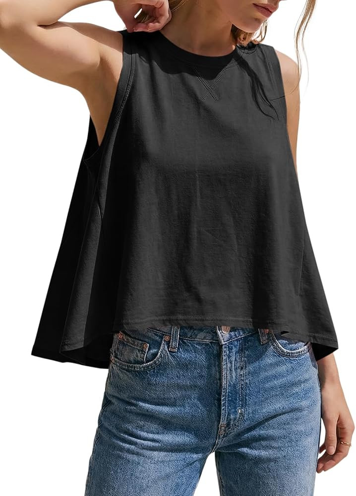 Cicy Bell Womens Summer Flowy Tank Tops Sleeveless Crew Neck Trendy Casual Shirts Loose Fit Swing... | Amazon (US)
