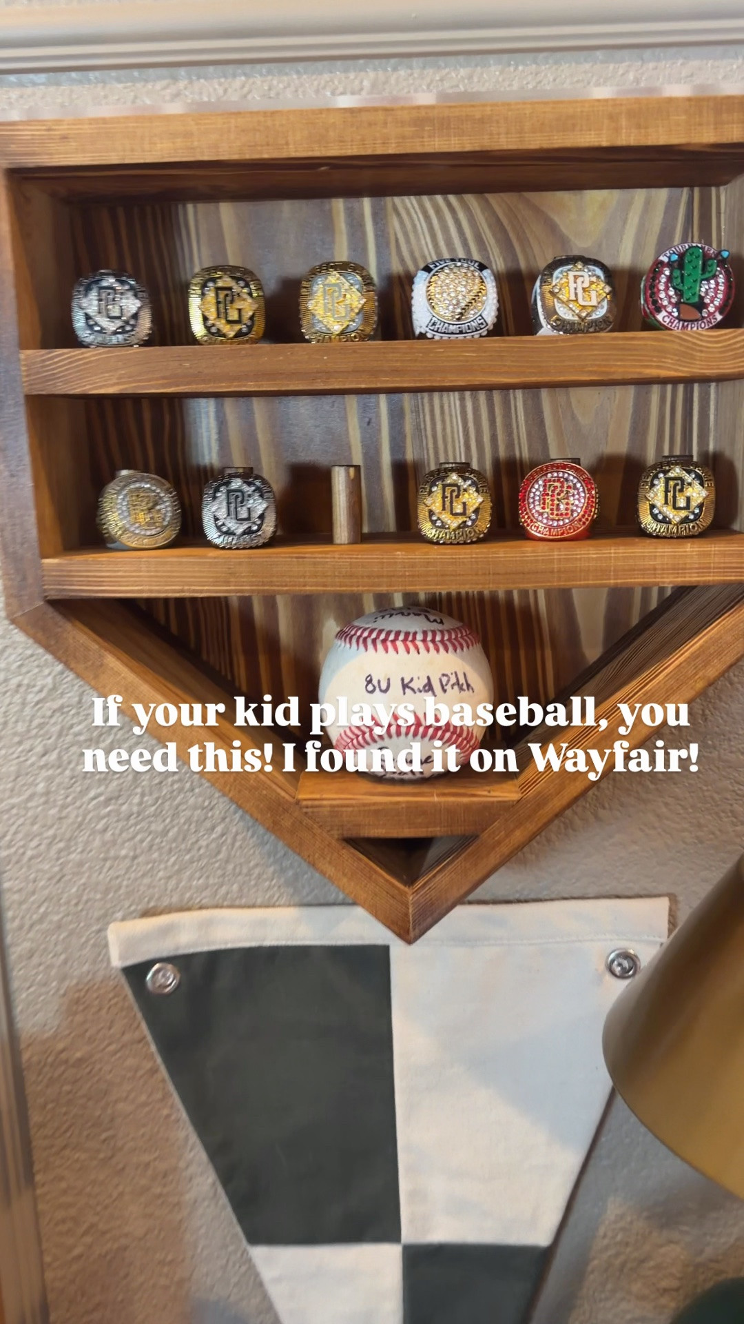 #ad Okay how cute is this for baseball player rings and game balls?! I found it on @Wayfair 🤯👏#wayfairpartner #wayfair