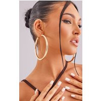 Gold Extra Large Thick Statement Hoop Earrings | PrettyLittleThing CAN