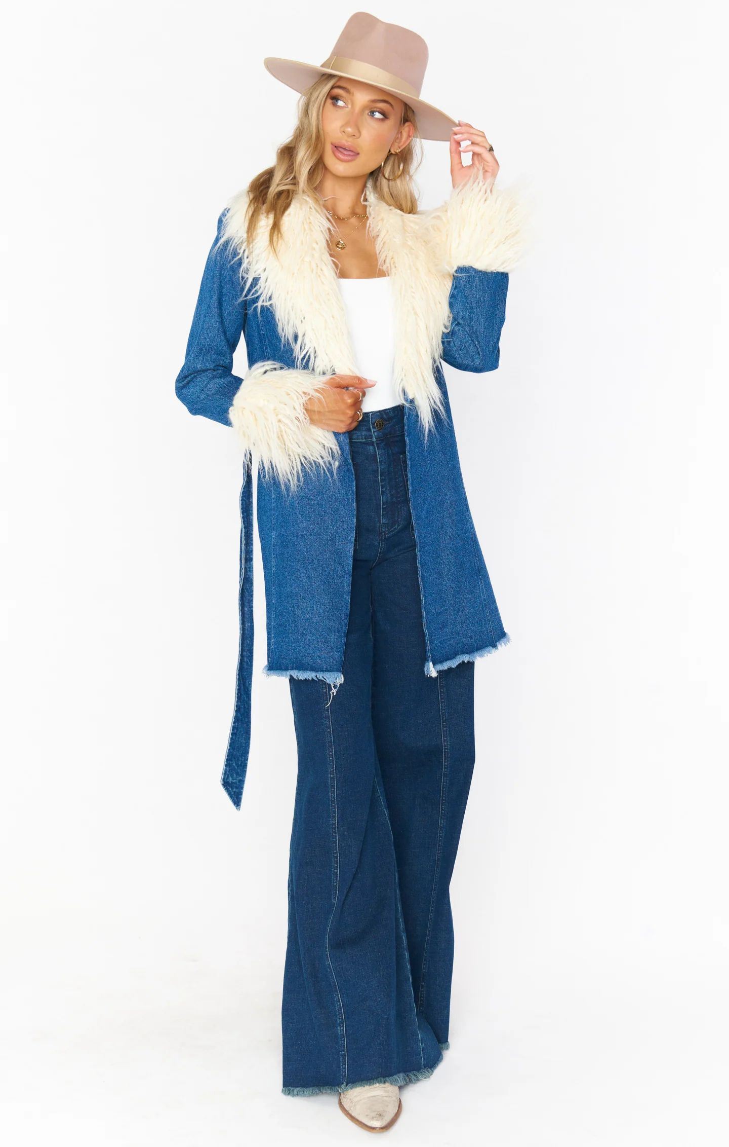 Penny Lane Coat ~ Pacific Tide with Faux Fur | Show Me Your Mumu