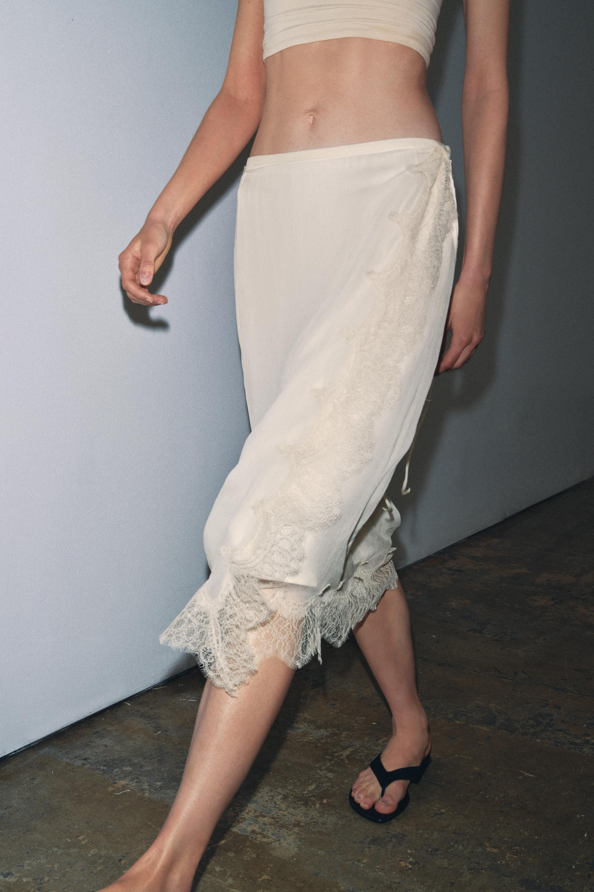 ZW COLLECTION LACE PAREO SKIRT | Zara US