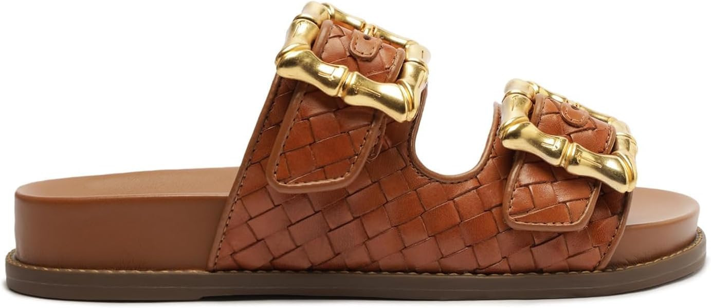SCHUTZ Women's Enola Woven Flat Sandal | Amazon (US)