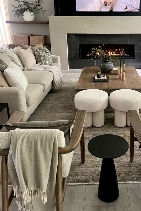 Current living room view: warm neutrals with a bit of black ..will always be a yes for me✨
Modern organic home inspiration, summer decor 

#LTKHome