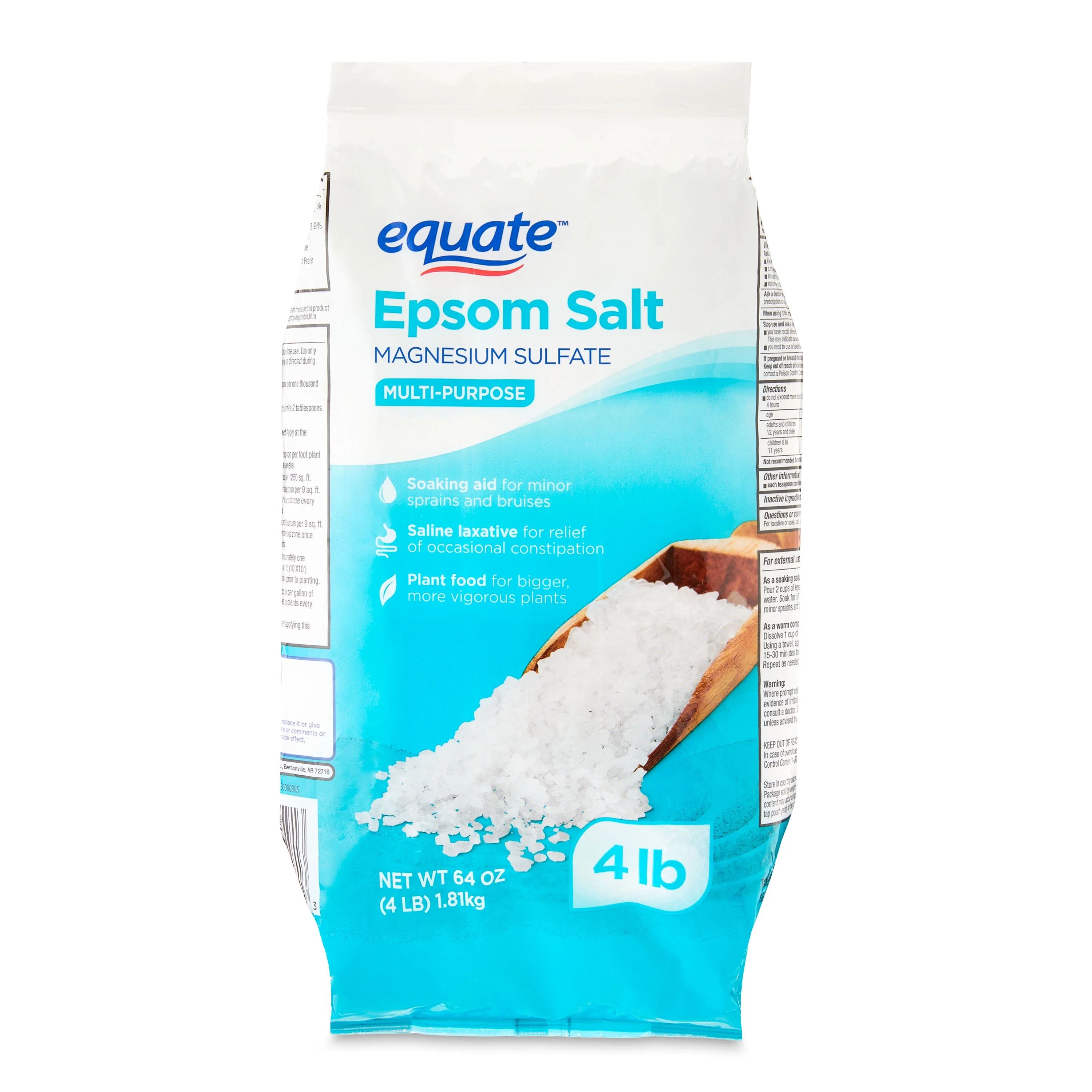 Equate Epsom Salt, Magnesium Sulfate, 64 oz (4lb), Unscented | Walmart (US)