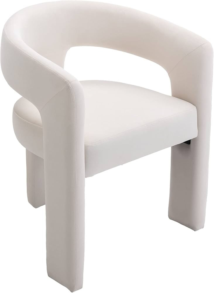 VESCASA Velvet Barrel Dining Chair with Open-Back, Upholstered Modern Accent Side Armchair with 3... | Amazon (US)