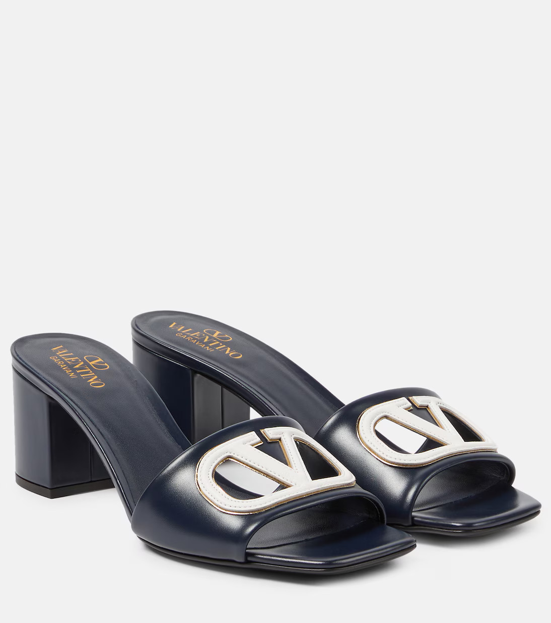 VLogo cutout leather mules | Mytheresa (US/CA)
