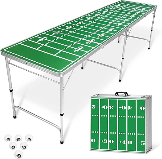 GoPong 8 Foot Portable Beer Pong / Tailgate Tables (Black, Football, American Flag, or Custom Dry... | Amazon (US)