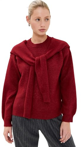 Line & Dot Women's Atlas Sweater, Burgundy, Red, L | Amazon (US)