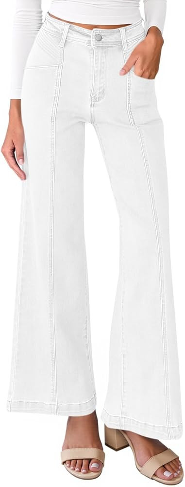 Cicy Bell Womens Straight Wide Leg Jeans High Waisted Vintage Loose Baggy Flare Denim Pants with ... | Amazon (US)