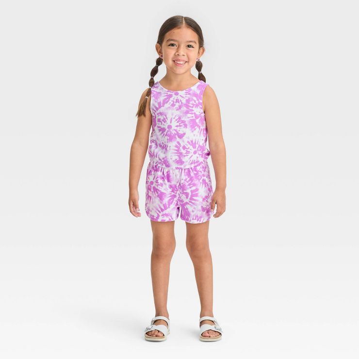 Toddler Girls' Tie-Dye Romper - Cat & Jack™ Violet | Target