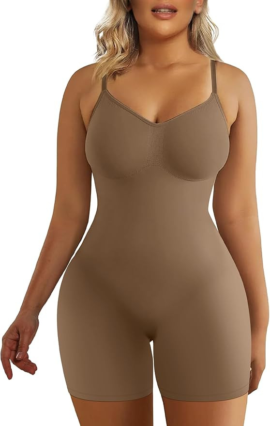 SHAPERX Shapewear for Women Tummy Control Bodysuit Mid Thigh Butt Lifter Body Shaper Shorts | Amazon (US)