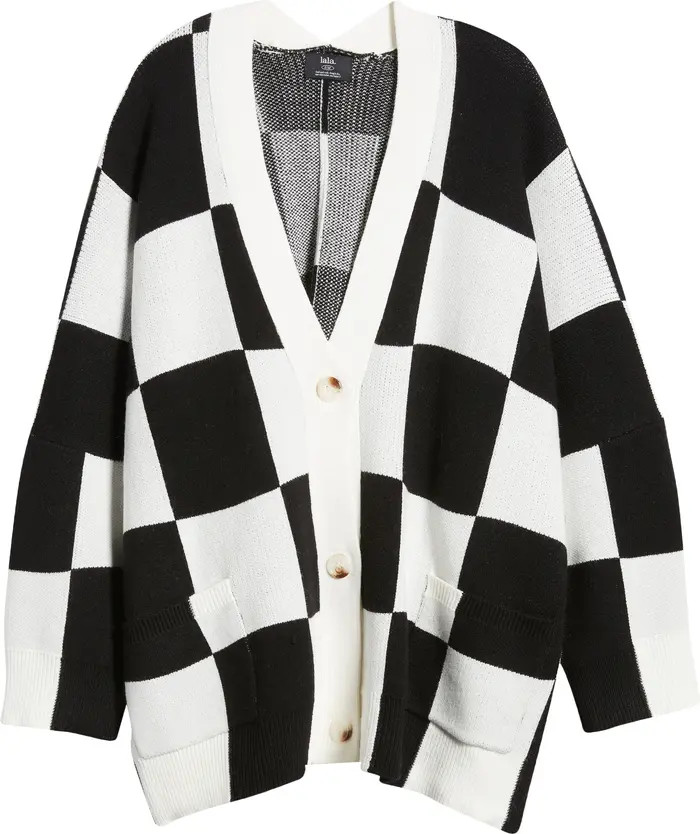 Dressed in Lala Love You Oversize Checkerboard Cardigan | Nordstrom | Nordstrom
