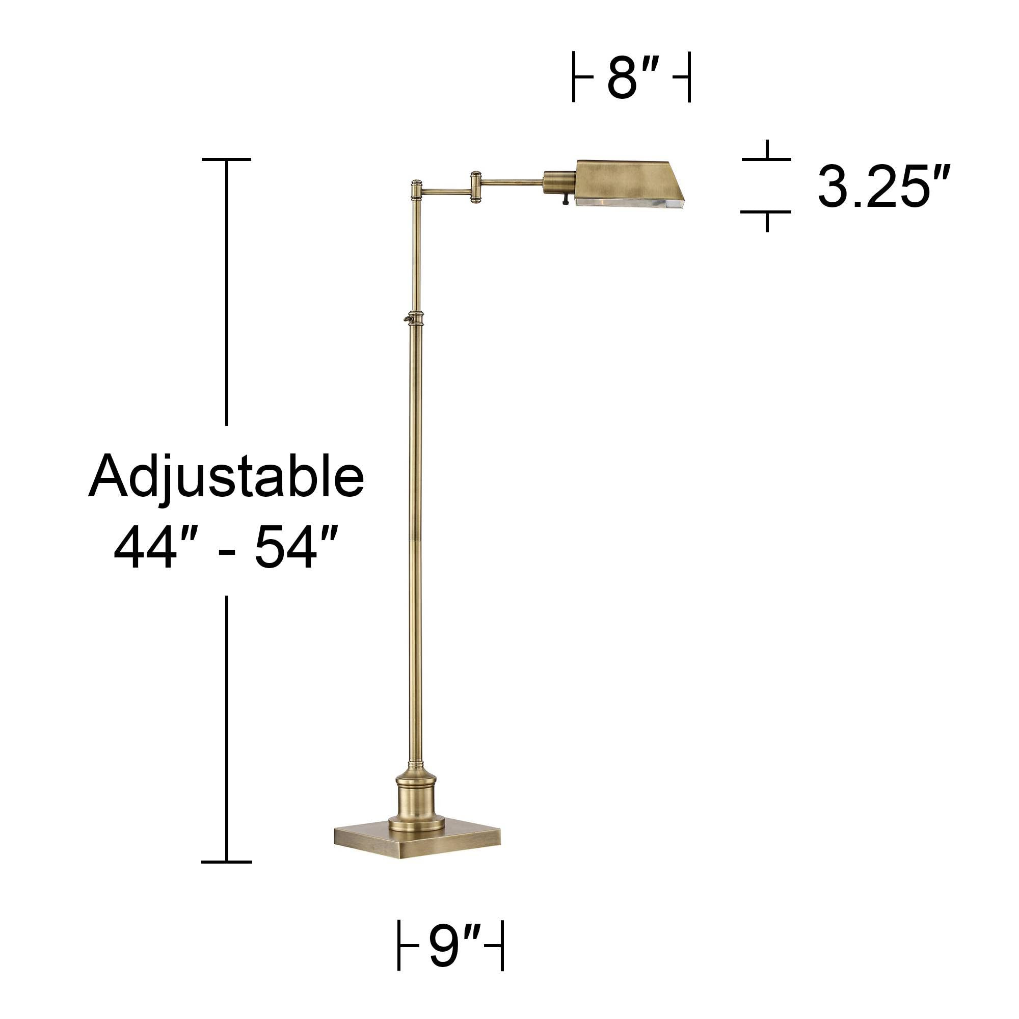 Regency Hill Jenson Traditional Farmhouse Metal Adjustable Pharmacy Floor Lamp Swing Arm 54" Tall... | Amazon (US)