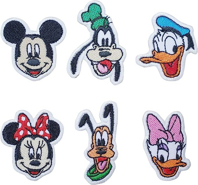 Octory 6 PCS Mini Set Cute Cartoon Mickey Iron On Patch for Clothing Saw On/Iron On Embroidered P... | Amazon (US)