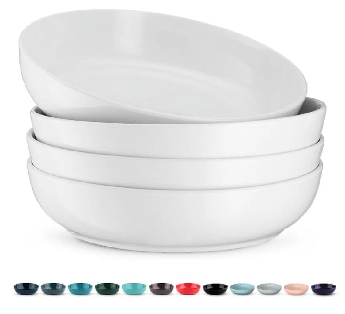 Kook 4-Pc Ceramic Pasta Bowl Set 40 Oz Stoneware Serving Bowls for Kitchen, White - Walmart.com | Walmart (US)