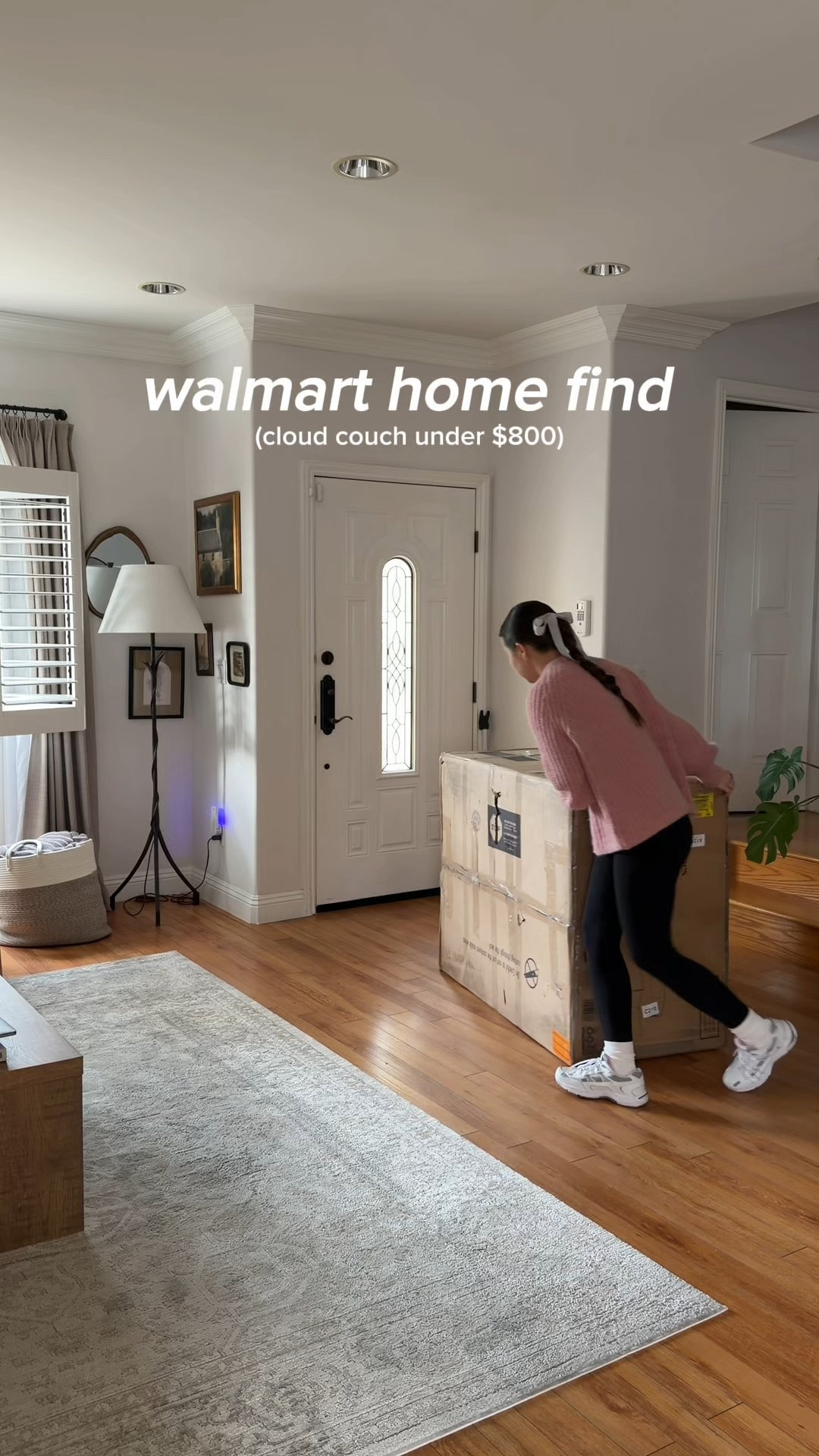 This may be my favorite Walmart home find ever 🛋️🪞 ￼this cloud couch from their brand Better ￼Homes & Gardens is gorgeous! 

Pros: 
- incredible price point for the size
- removable cushion covers for easy cleaning
- cushions stay in their place
- firm (which i love)

Cons:
- fabric clings to dirt rather easily
- low back makes it hard to lounge unless you put your feet up on the ottoman


#LTKHome