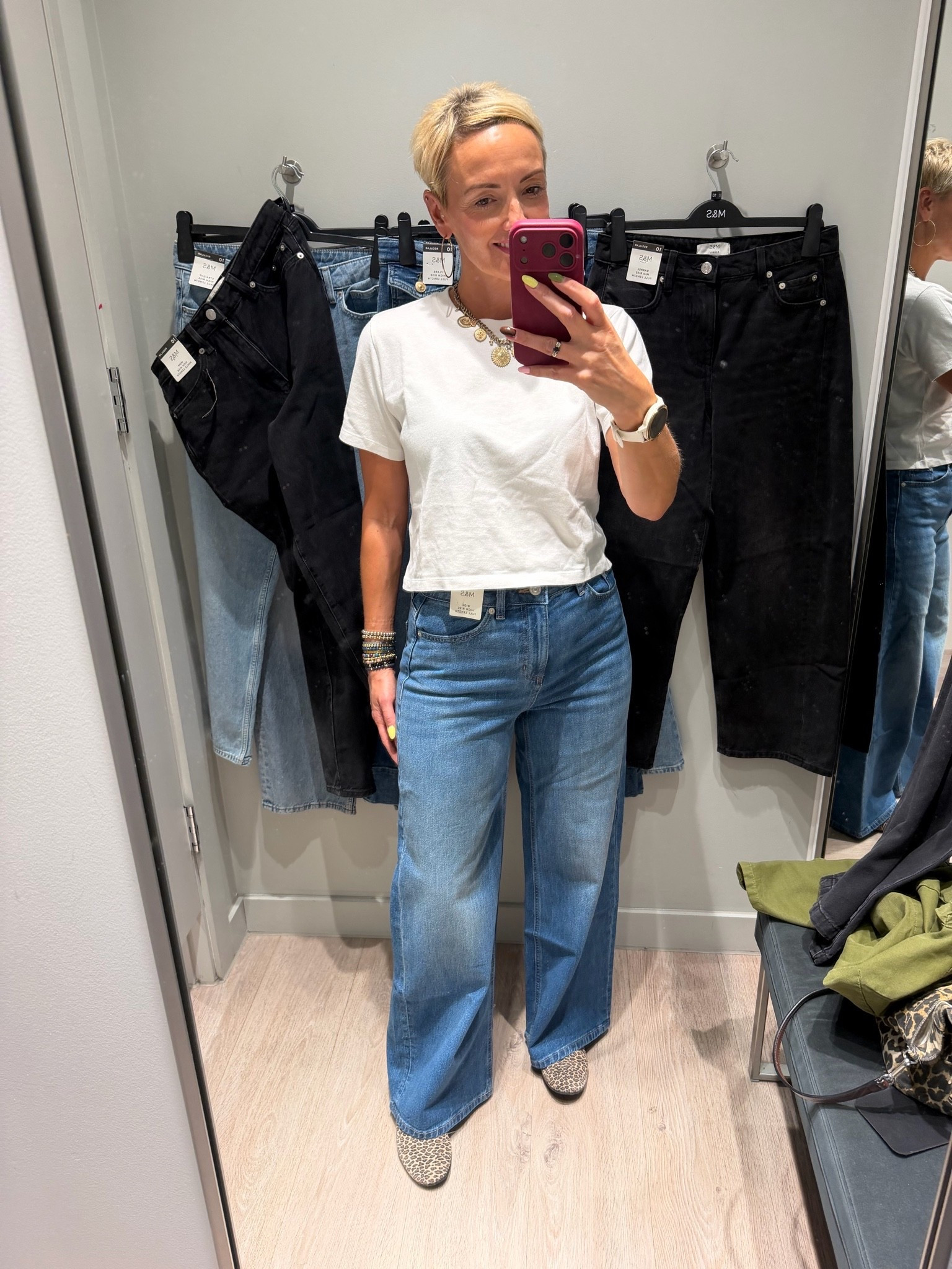 These are the high rise wide and I didn’t think I would like these but I do! 10 regular did fit and they felt comfortable the length was great and I’m 5.6!

#LTKautumn #LTKjeans #LTKstyletip