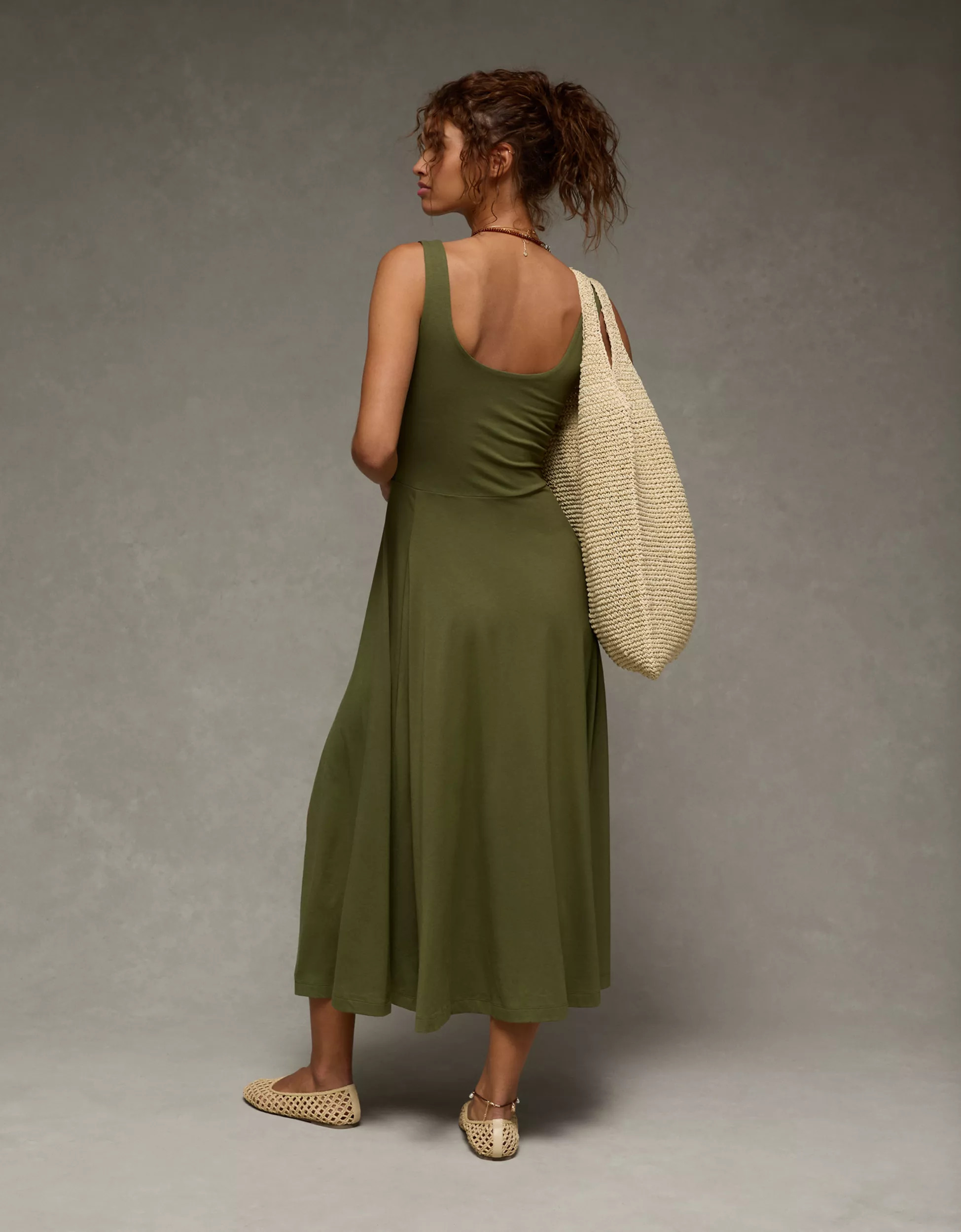 AE Scoop Neck Midi Dress | American Eagle Outfitters (US & CA)
