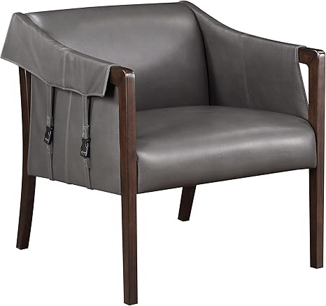 OSP Home Furnishings Parkfield Faux Leather Accent Chair with Sling Buckle Design and Solid Wood ... | Amazon (US)