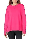 Sweaty Betty Women's After Class Longline Crewneck with Side Slit Sweatshirt Hot Pink | Amazon (US)