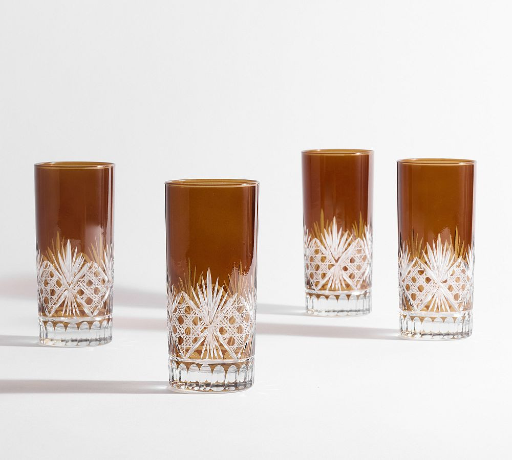 Antique Cut Glass Highball Glasses - Set of 4 | Pottery Barn CA