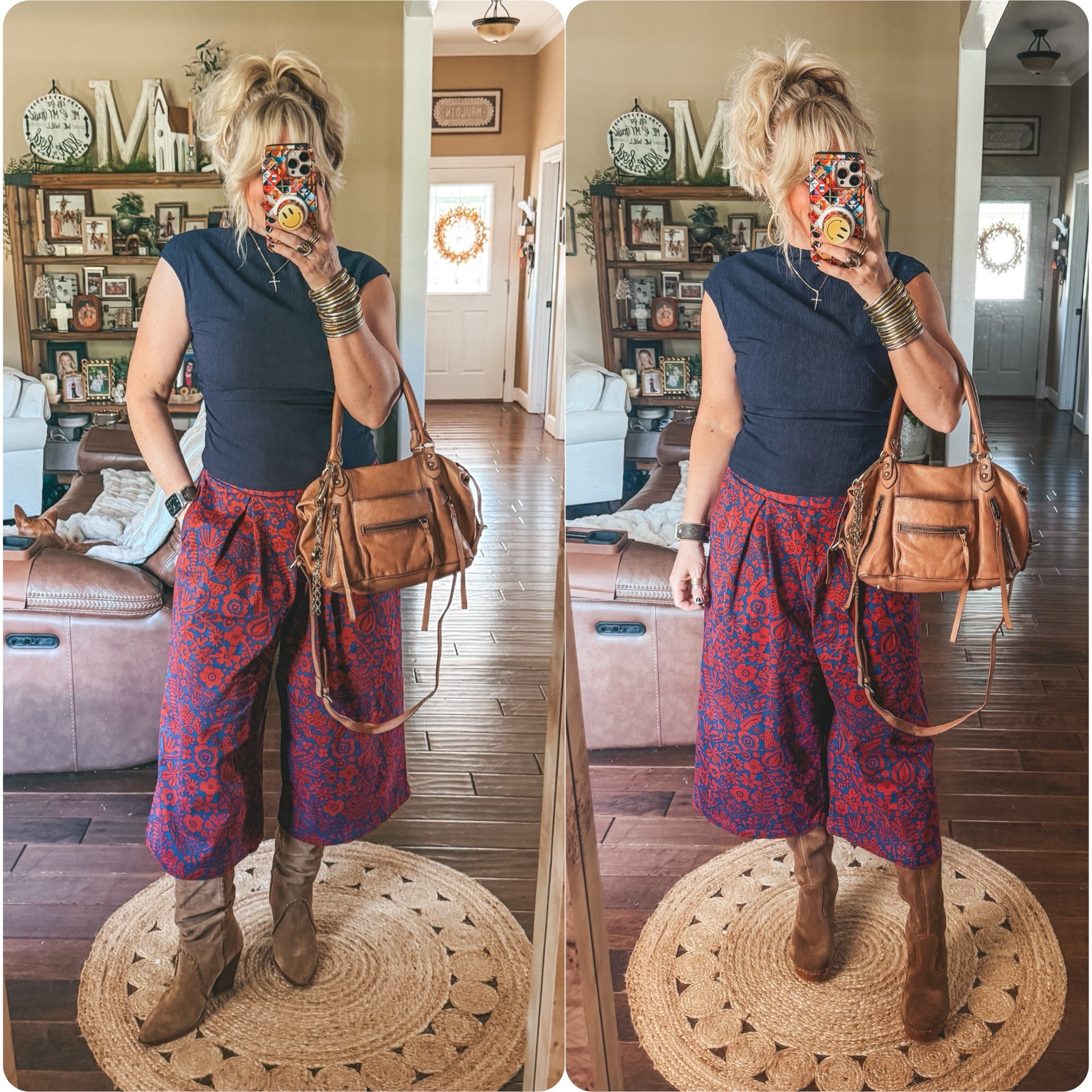 My Sunday fit ✨
I’m wearing a medium in top and bottoms. Pants do run a little big so you may can size down. I needed a small. @Target 
Boots both run true to size but the clog boot is sold out:( 
The slouch boot is on sale! 

✝️Save on my cross necklace with code MANDIE 

#falloutfit #targetstyle 

Early fall outfit, Sunday outfit, church outfit, mock neck top, culotte pants, slouch boots, knee boots

#LTKootd #LTKgrwm #LTKOver40