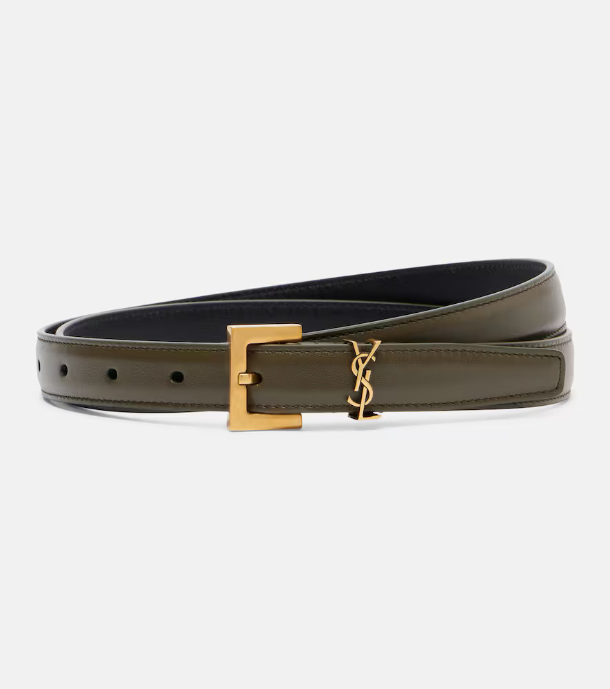 Saint Laurent Cassandre leather belt | Mytheresa (US/CA)