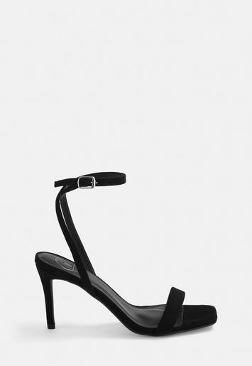 Black Faux Suede Barely There Low Heels | Missguided (US & CA)