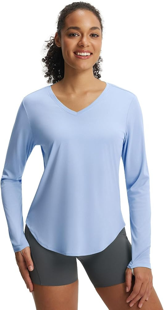 baleaf Womens Sun Shirts UPF 50+ UV Protection Long Sleeve V Neck Lightweight Breathable Quick Dr... | Amazon (US)