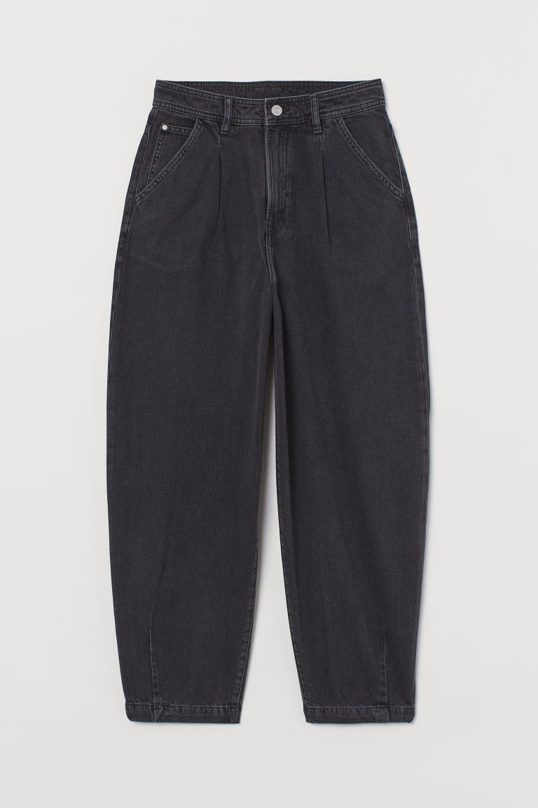 H & M - Balloon Ultra High Ankle Jeans - Black | H&M (US)