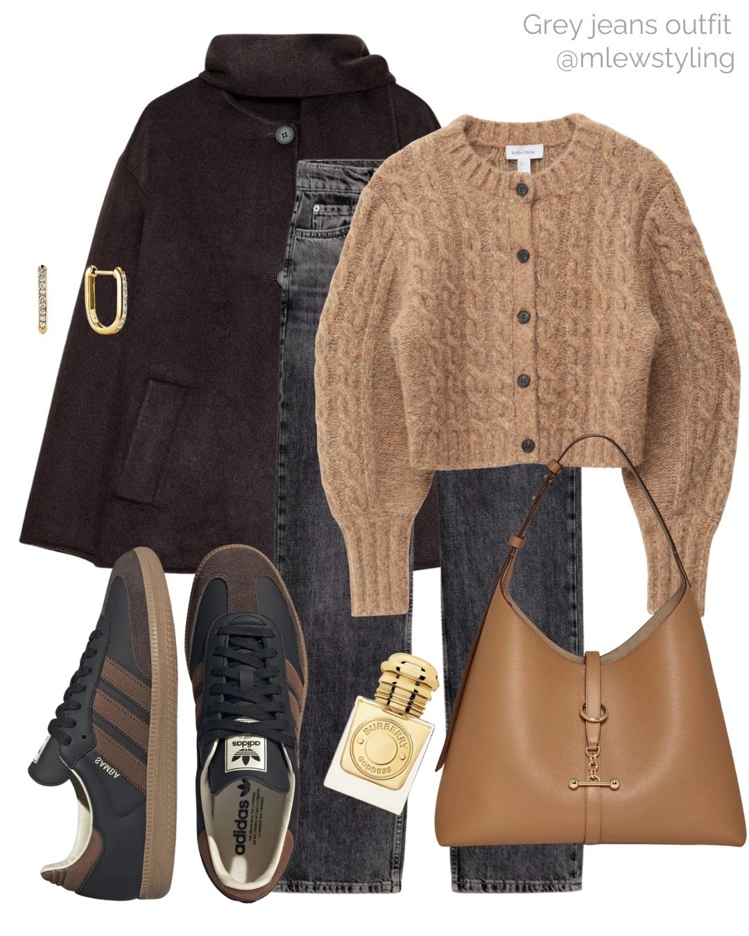 Autumn outfit with grey jeans and a chocolate brown scarf coat 🐻🤎

Tags: fall fashion, & other stories cable knit cardigan, brown fall jacket, new in Zara grey denim, brown and black adidas samba sneakers, Burberry perfume, strathberry shoulder bag, casual workwear, office outift 

#LTKShoeCrush #LTKStyleTip #LTKFindsUnder100