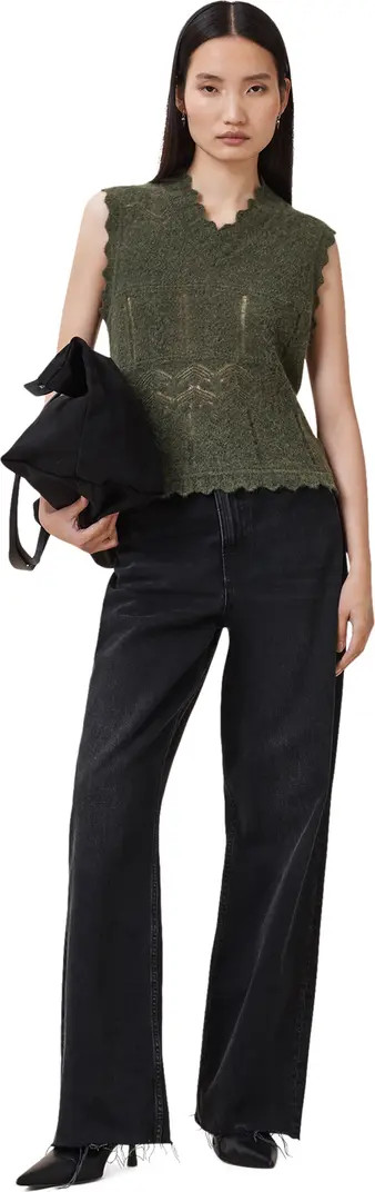 AllSaints Vanessa Pointelle Knit Sweater Vest | Nordstrom | Nordstrom