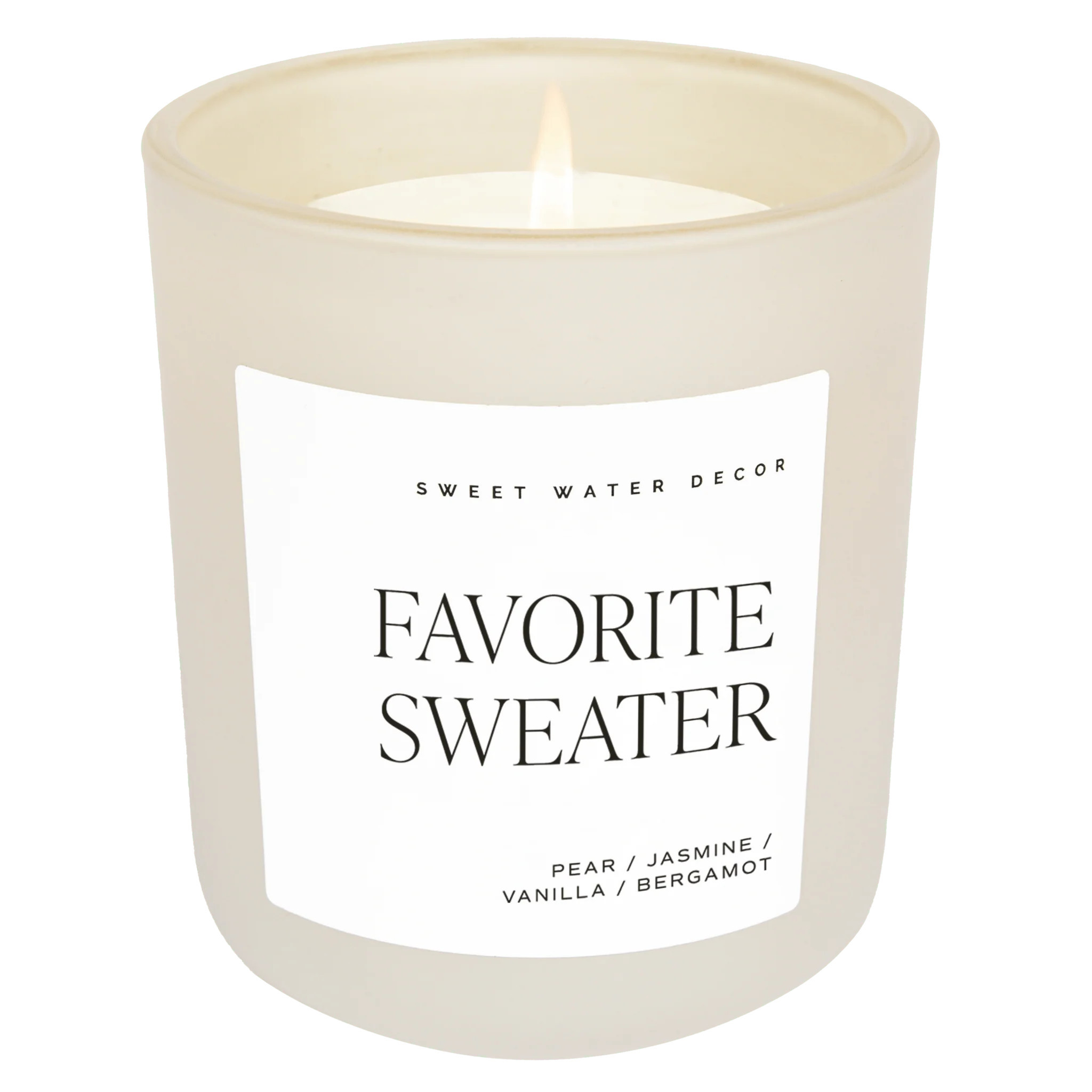 Favorite Sweater Soy Candle - Tan Matte Jar - 15 oz | Sweet Water Decor, LLC