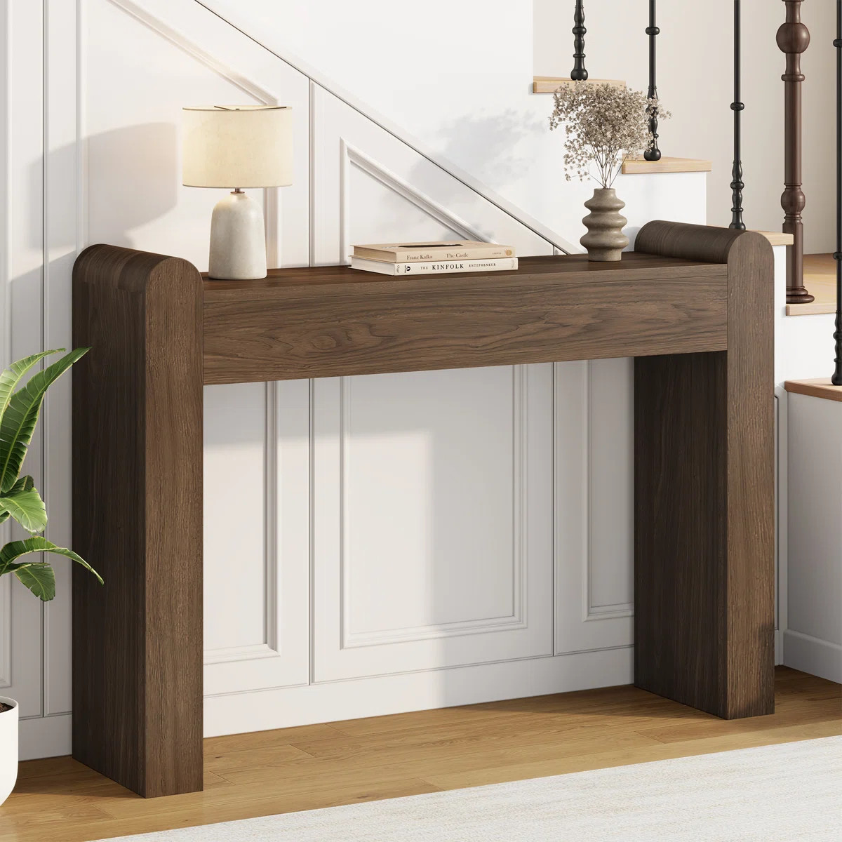 47-Inch Modern Minimalist Entryway Console Table With Soft Curved Edges, Rectangular Wood Sofa Ta... | Wayfair North America
