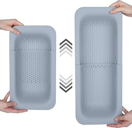 BLUE GINKGO Over the Sink Colander Strainer Basket - Wash Vegetables and Fruits, Drain Cooked Pas... | Amazon (US)