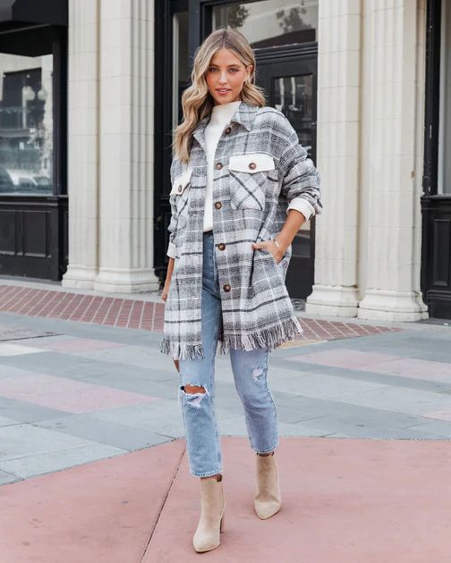 Ivetta Plaid Fringe Shacket  - FINAL SALE | VICI Collection