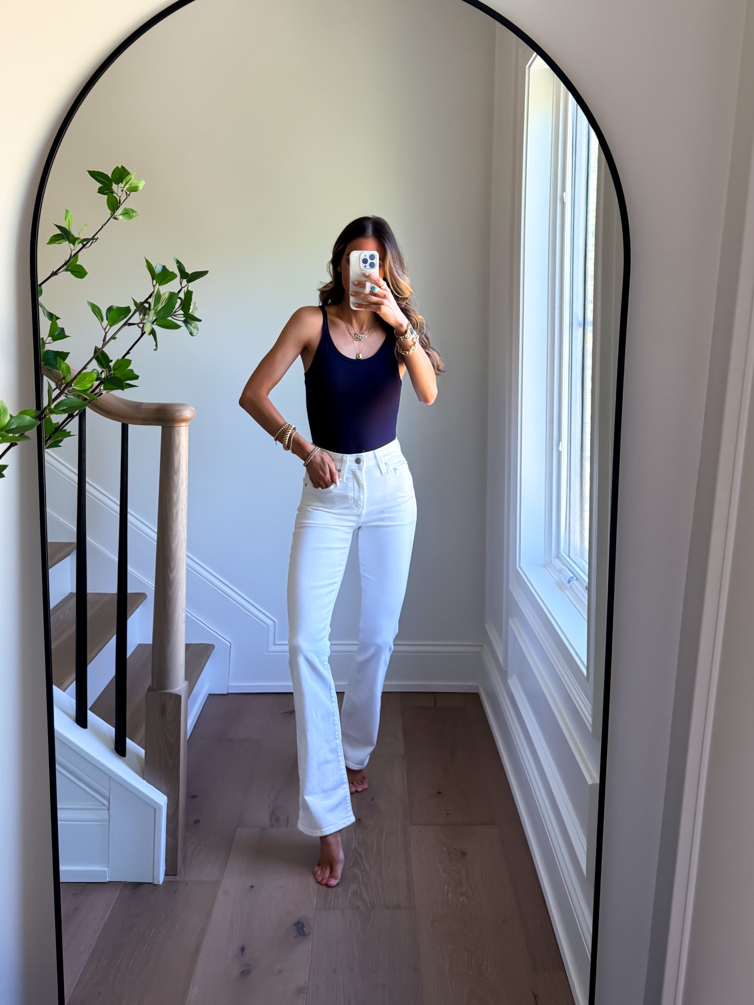 Wearing a size 25 jeans and xsmall top

#LTKgrwm #LTKmorningroutine #LTKootd