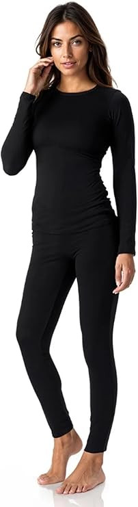 Thermajane Long Johns Thermal Underwear for Women Fleece Lined Base Layer Pajama Set Cold Weather | Amazon (US)