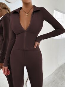 Zip Up Top & Leggings Set
   SKU: sw2108237311277000      
          (2652 Reviews)
            U... | SHEIN