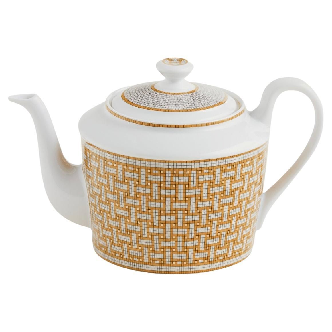 Hermes Mosaique Au 24 Gold Teapot | 1stDibs