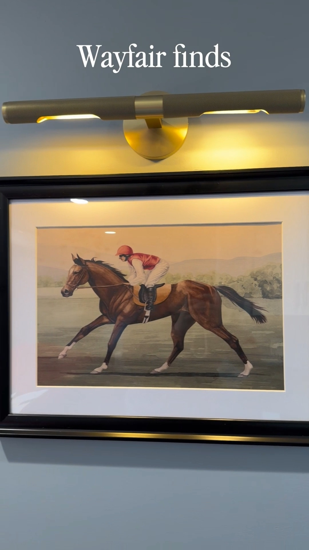 Wayfair finds for my home office 
I love the equestrian theme artwork 
Brass picture lights 

#LTKdayinmylife #LTKFindsUnder100 #LTKHome