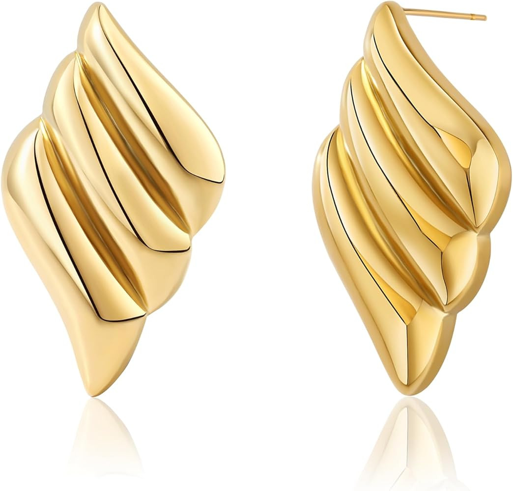 Luxury Vintage Gold Statement Earrings for Women - Trendy Chunky Oversized Wing Design for Fashio... | Amazon (US)