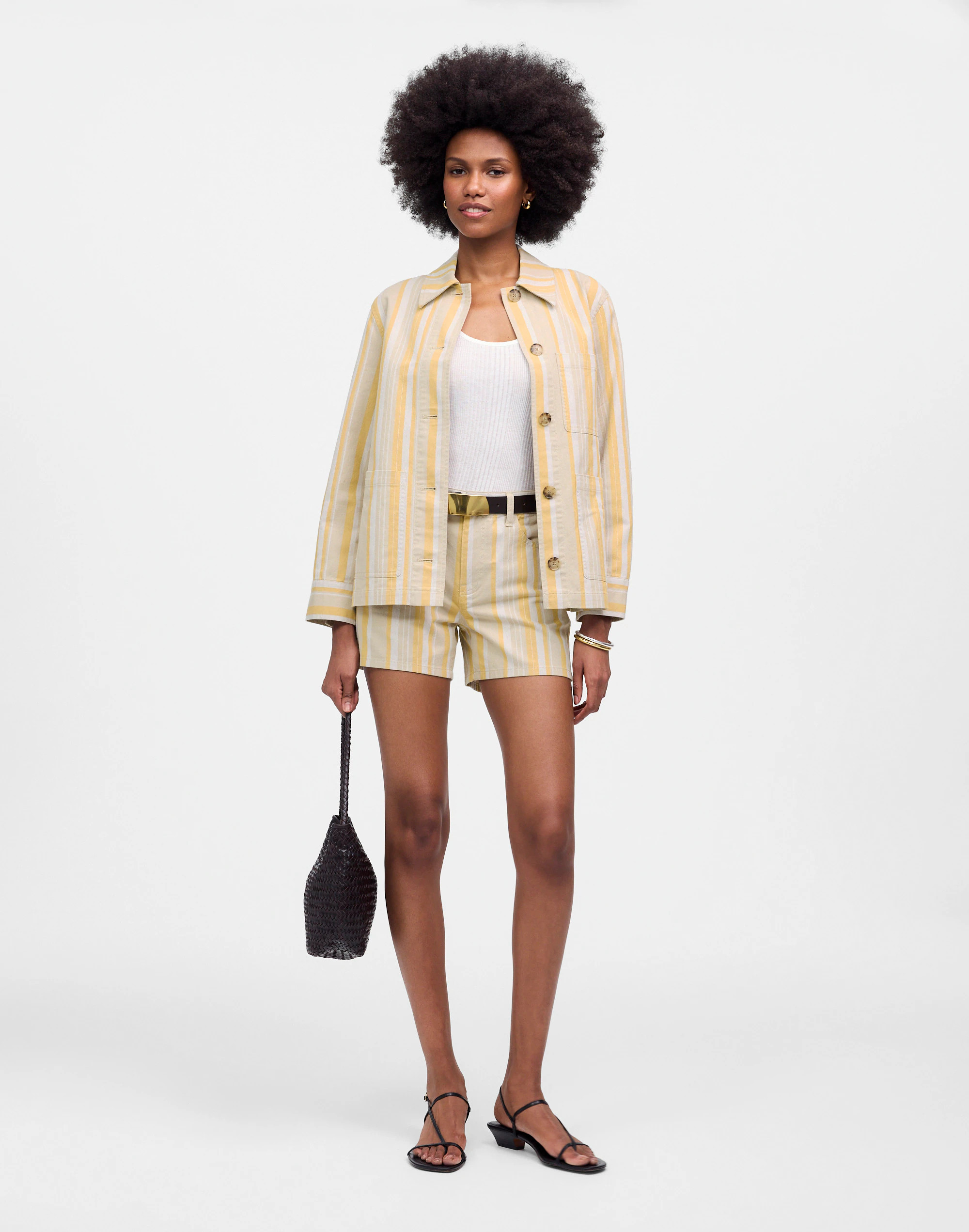 Long Chore Jacket in Stripe | Madewell