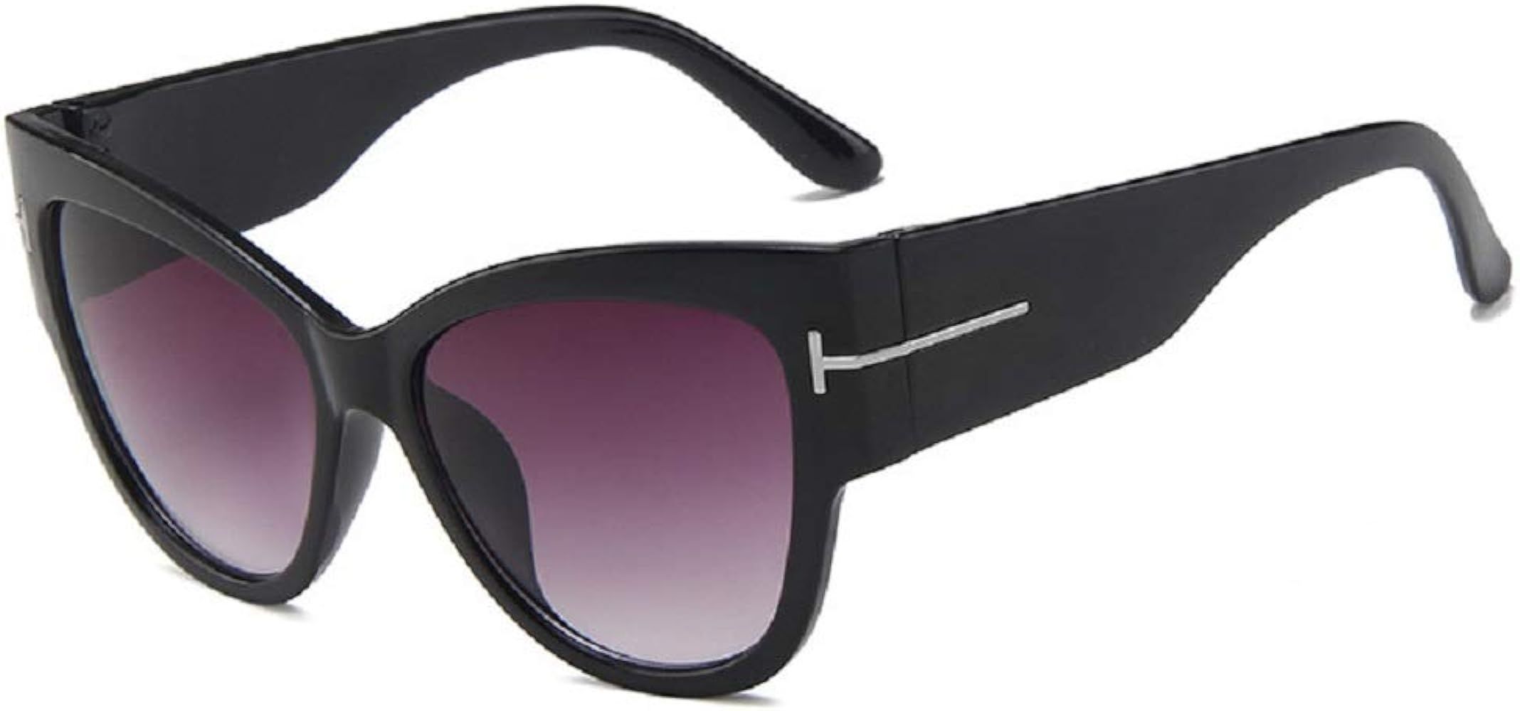 Hithop NEW Gradient Points Sun Glasses Tom High Fashion Designer Brands For Women Sunglasses, Black  | Amazon (US)