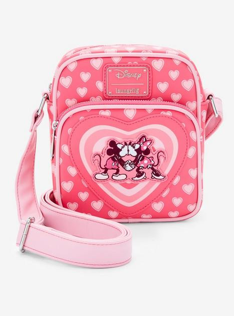 Loungefly Disney Mickey & Minnie Mouse Heart Allover Print Crossbody Bag - BoxLunch Exclusive | BoxLunch