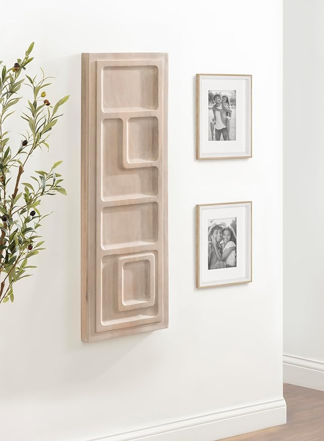 Amazon.com: Kate and Laurel Yuvan Decorative Carved Wall Art Plaque; 13 x 36; Light Natural; Mode... | Amazon (US)
