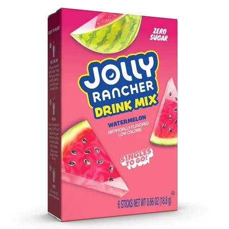 Jolly Rancher Watermelon Sugar-Free Singles To Go Powdered Drink Mix, 6 Count Packets | Walmart (US)