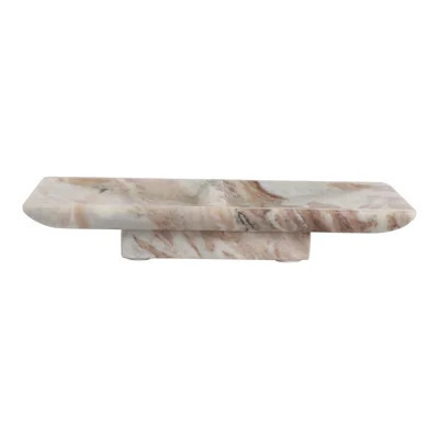 Decorative Marble Accent Tray for Coffee or Dining Table Decor - Centerpiece Display and Organizer for Home Entryway Styling - 12", Ivory & Brown | Wayfair North America